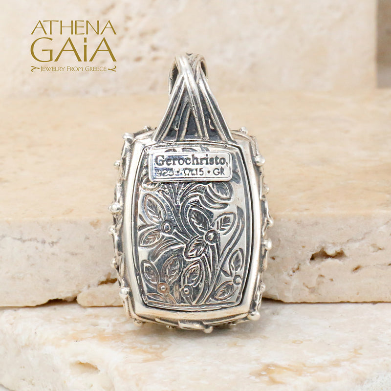 Pop Rocks Ivy Bezel Tetra Pendant - Sterling Silver Pendant