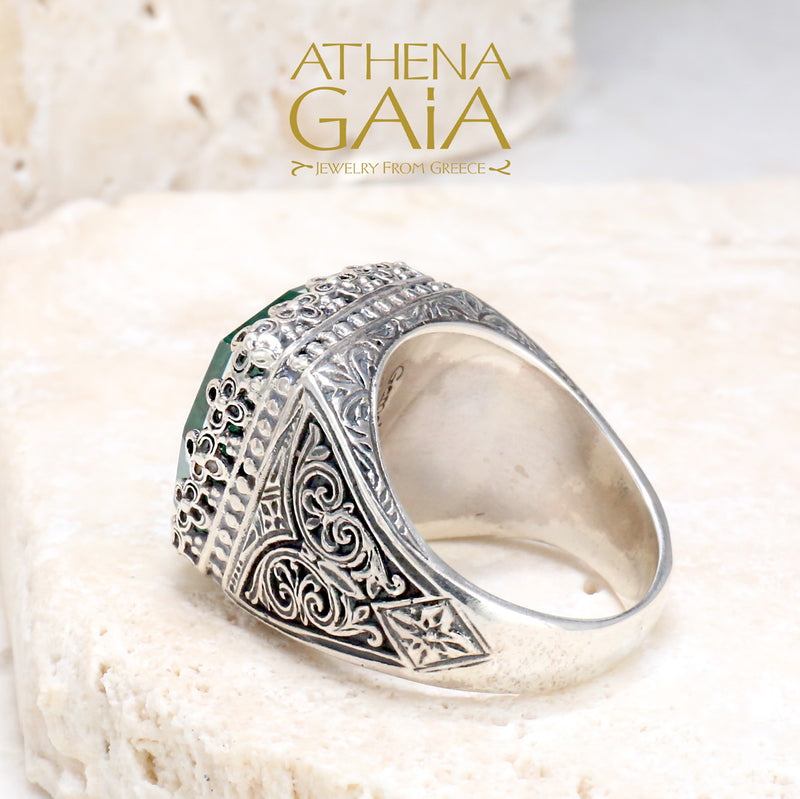 Pop Rocks Soft Square Crown Ring - Sterling Silver Ring - Cocktail Ring