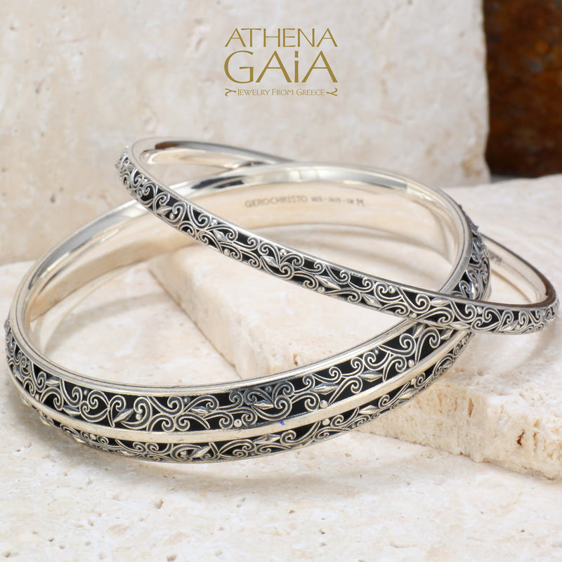 Kallisto Wide Bracelet - Sterling Silver - Solid Bangle Bracelet