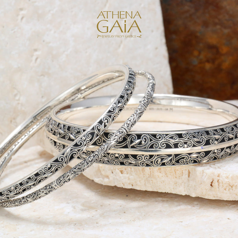 Kallisto Bracelet - Sterling Silver - Solid Bangle Bracelet