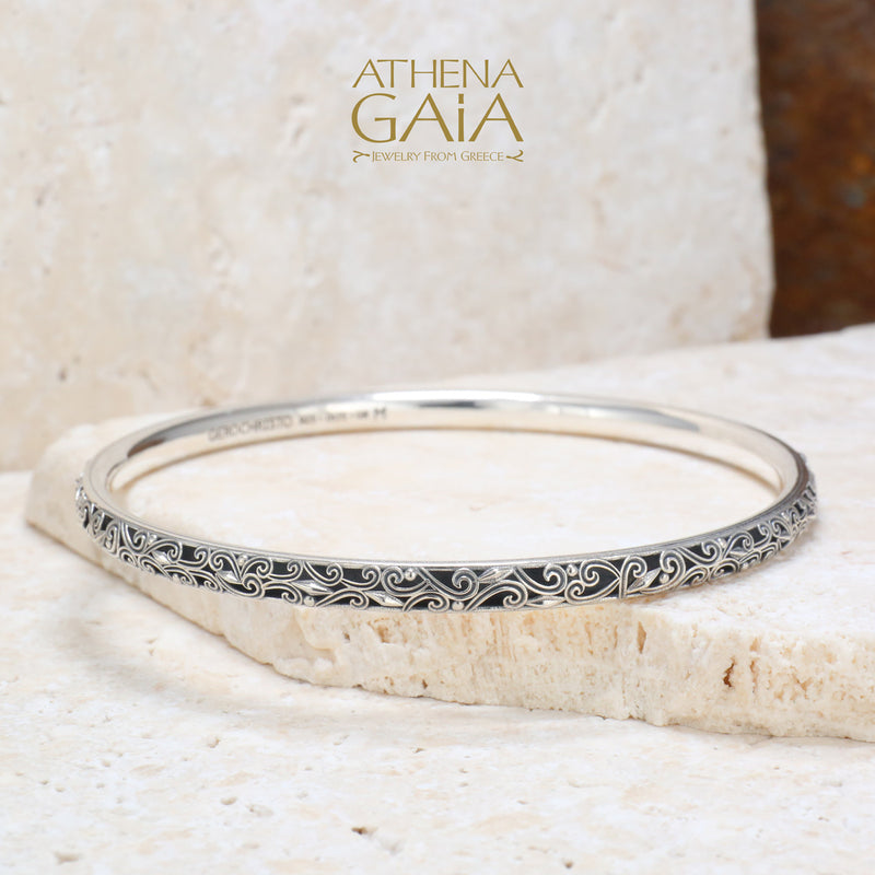 Kallisto Bracelet - Sterling Silver - Solid Bangle Bracelet