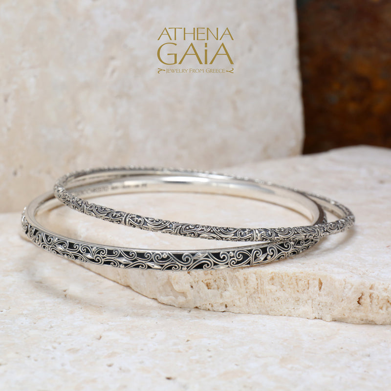 Kallisto Bracelet - Sterling Silver - Solid Bangle Bracelet