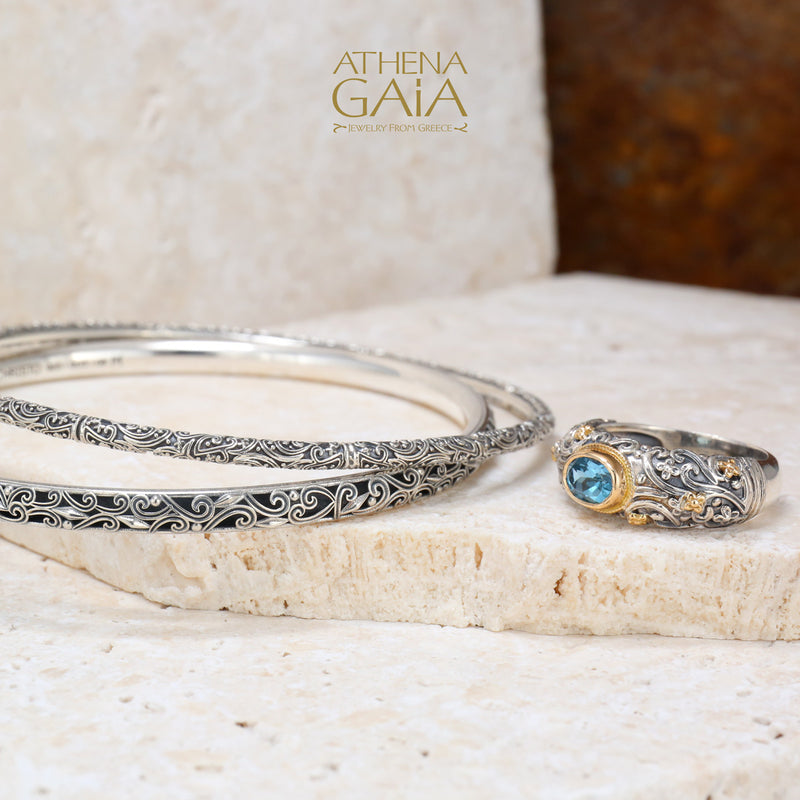 Kallisto Bracelet - Sterling Silver - Solid Bangle Bracelet