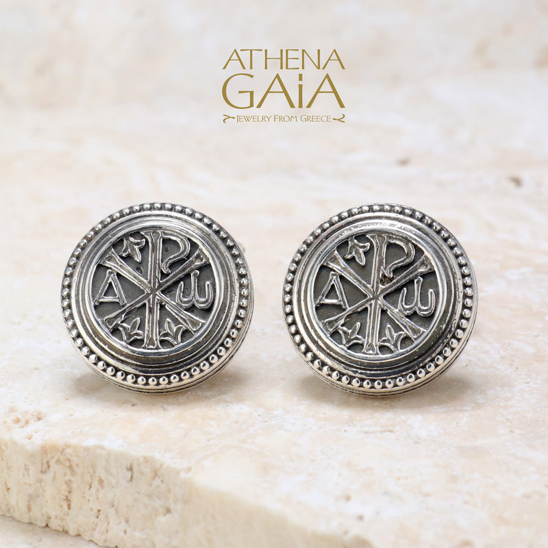 Chi Rho Sterling Silver CuffLinks