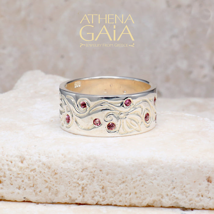 Anthemion Silver Band Ring