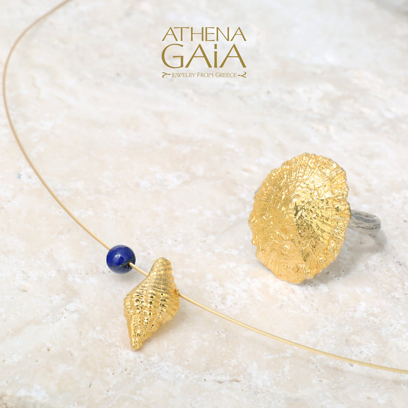 Conch Shell Necklace - Gold Plated Sterling Silver Necklace