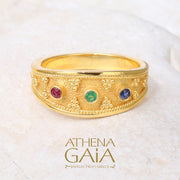 Greek-jewelry promise ring in 18k gold