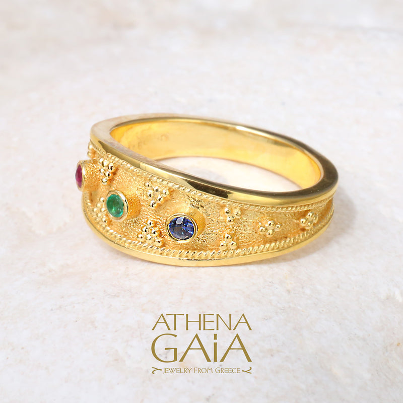 Graduated Band Ring - 18k Gold Ring - Stackable Ring