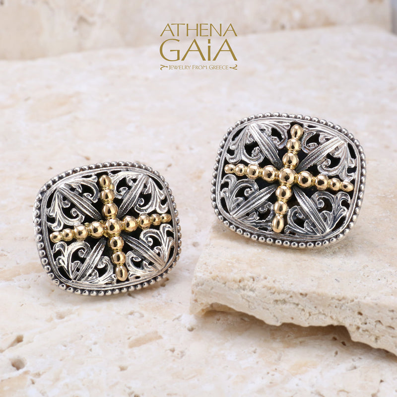 Garden Shadows Beaded Cross Cufflinks