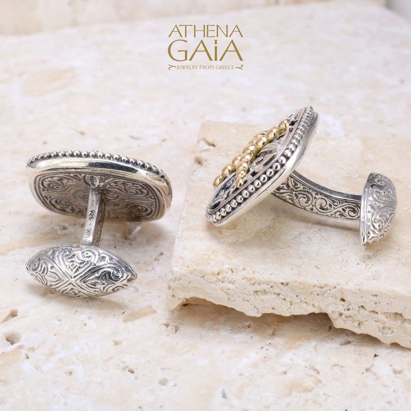 Garden Shadows Beaded Cross Cufflinks