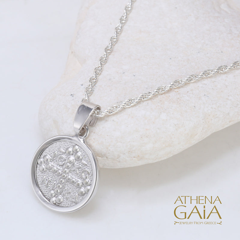 IC XC NIKA Justinian and Theodora Cross - 14k Gold - Coin Konstantinata