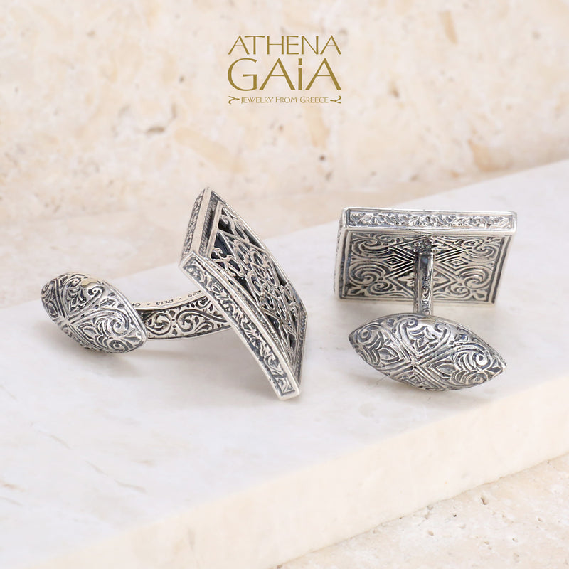 Monastiraki Church Garden Gates Silver Cufflinks