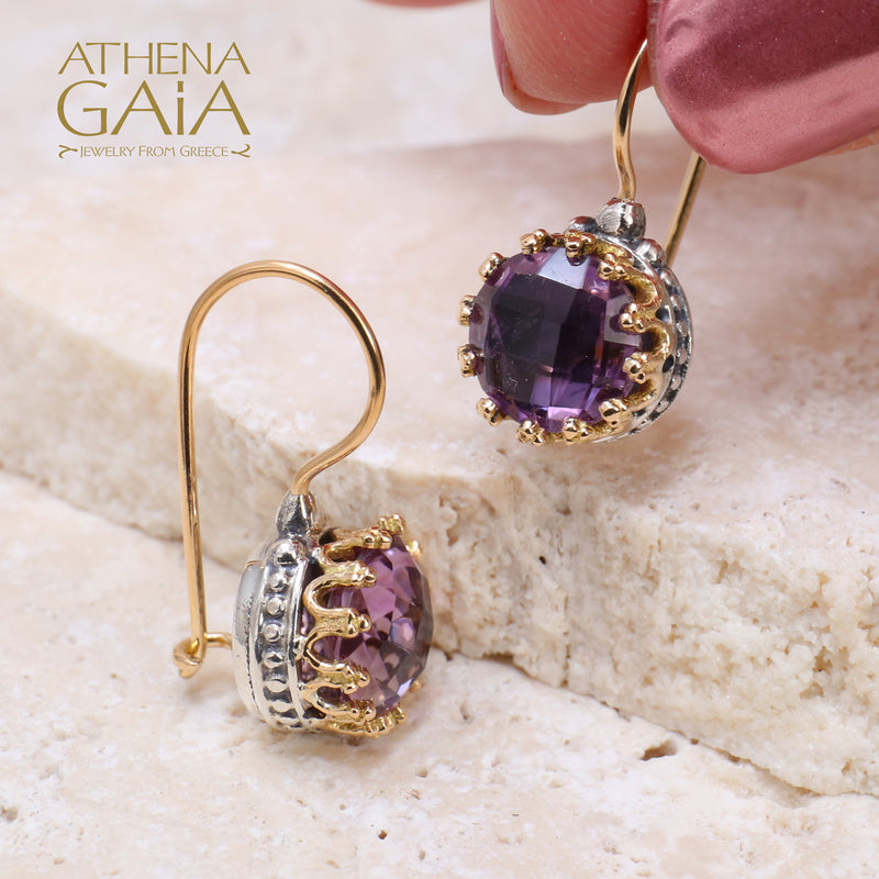 Small Wave Kiklos Earrings - 18k Gold & Sterling Silver Earrings - French Wire Earrings