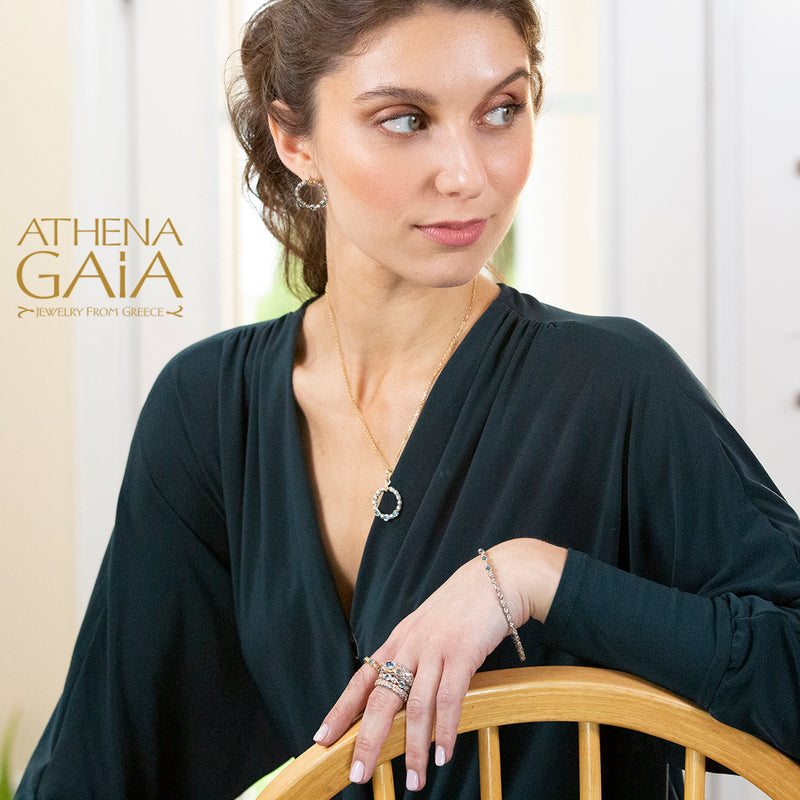 Meadow Breeze Triple Oval Bracelet - 18k Gold and Sterling Silver - Solid Bangle Bracelet