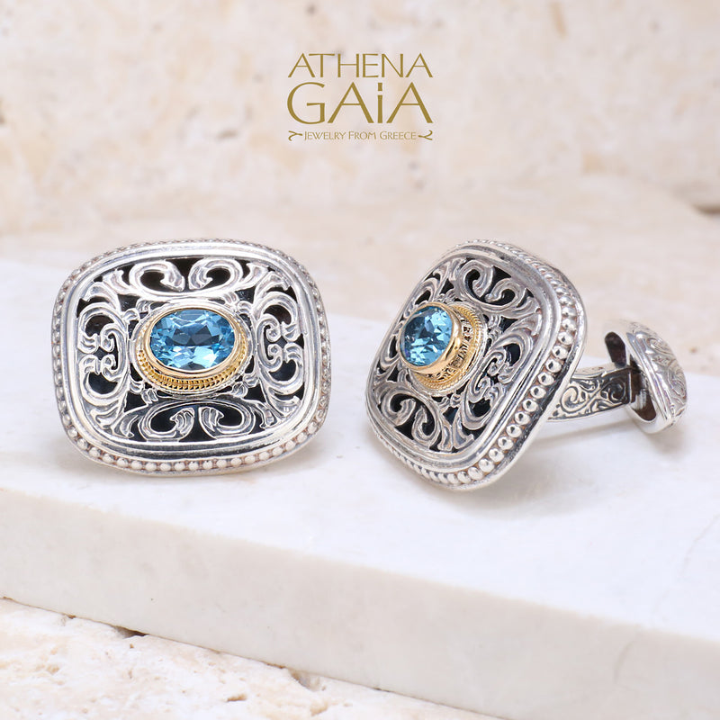 Garden Shadows Silver Stone Cufflinks