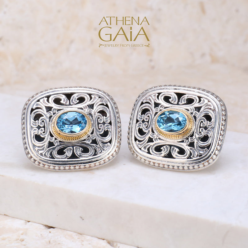 Garden Shadows Silver Stone Cufflinks