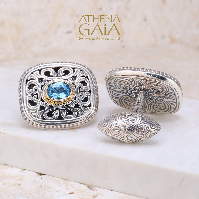 Garden Shadows Silver Stone Cufflinks