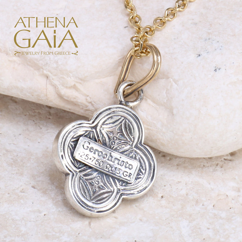 Cyclades Faith Navigation Pendant - 18k Gold & Sterling Silver Pendant