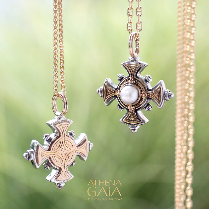 The Maltese Cross (Large) - 18k Gold & Sterling Silver - Cross Necklace