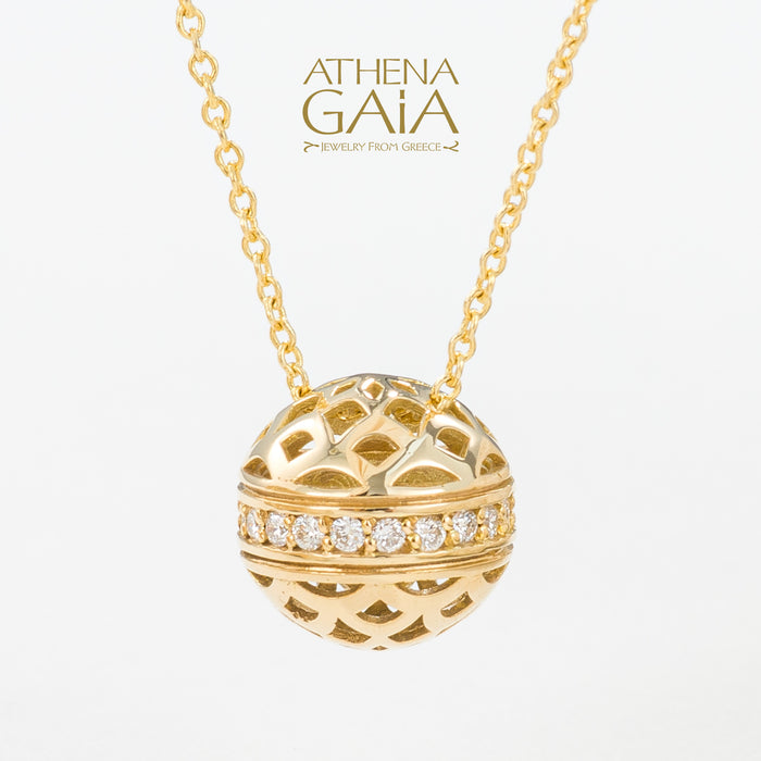 Celestial Equator Pendant Necklace with Diamonds