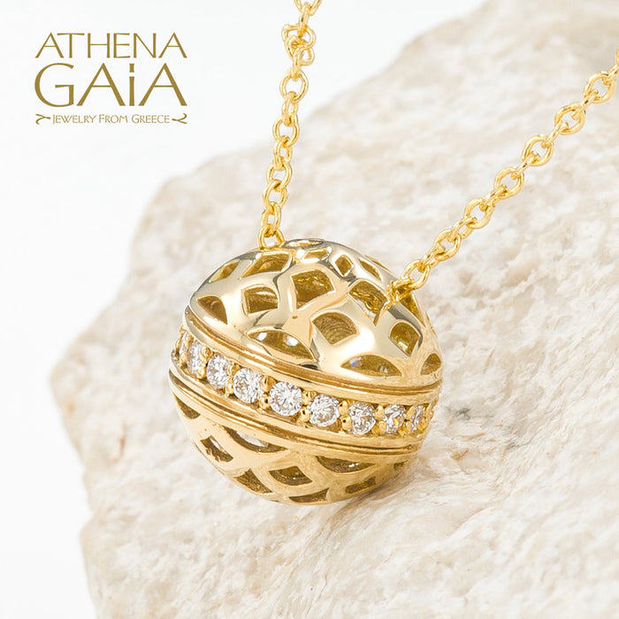 Celestial Equator Pendant Necklace with Diamonds