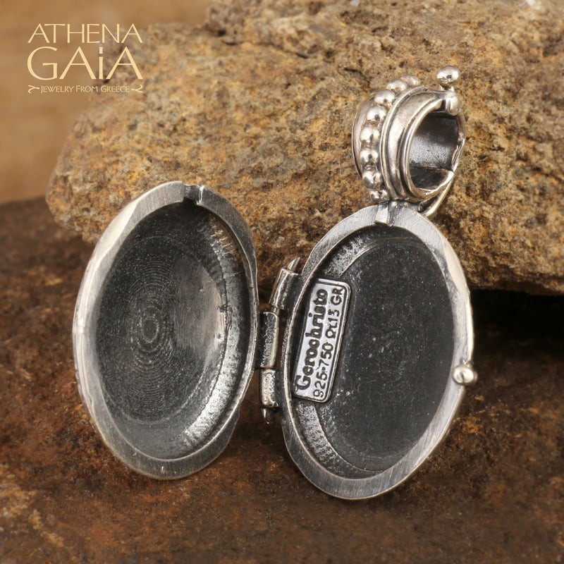 Mini Maltese Cross Locket Pendant - 18k Gold & Sterling Silver Pendant