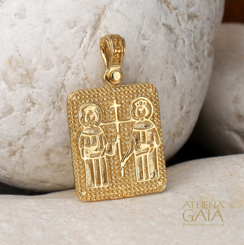 ICXC NIKA Konstantino and Eleni Konstantinata Cross - 14k Gold