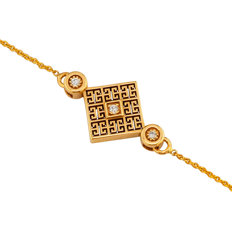 Mythical Minoan Key Diamond & 18k Gold Bracelet