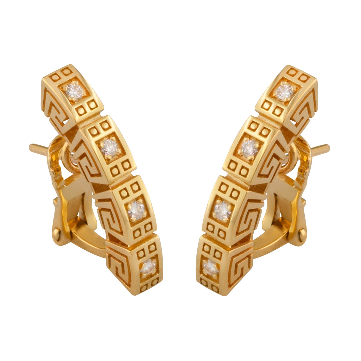 Versace V Logo Earrings in Metallic