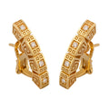 Mythical Greek Key Diamond Omega Earrings