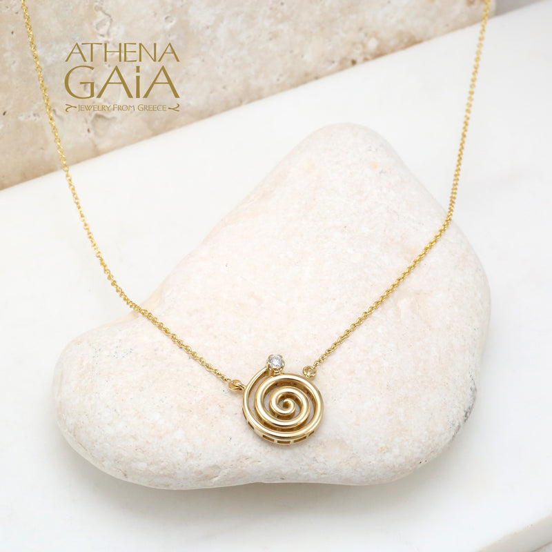 Mythical Spiral Pendant Necklace - 18k Gold Necklace