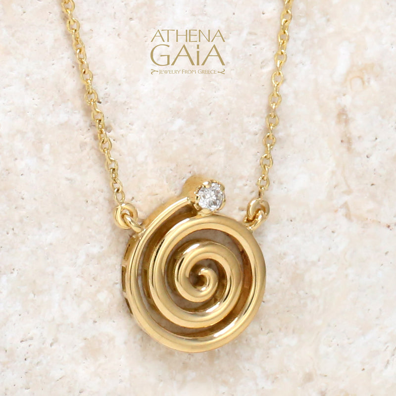 Mythical Spiral Pendant Necklace - 18k Gold Necklace