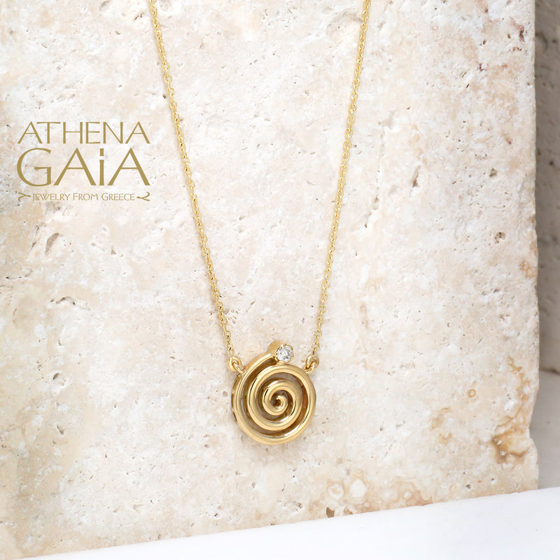 Mythical Spiral Pendant Necklace - 18k Gold Necklace