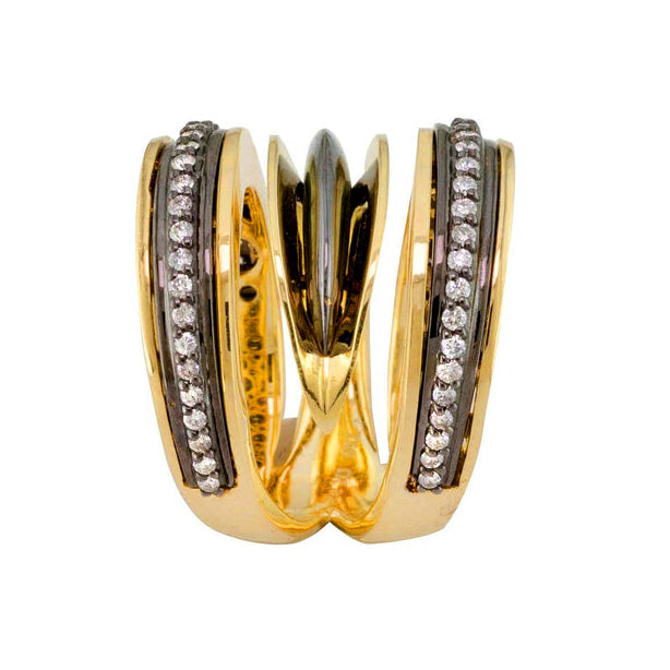 Galaxy Wormhole Ring - 18k Gold Ring - Cocktail Ring