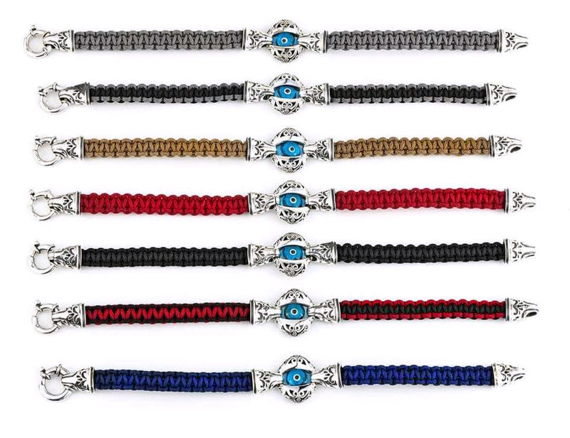 Macrame Zelda Evil Eye Bracelet - Sterling Silver