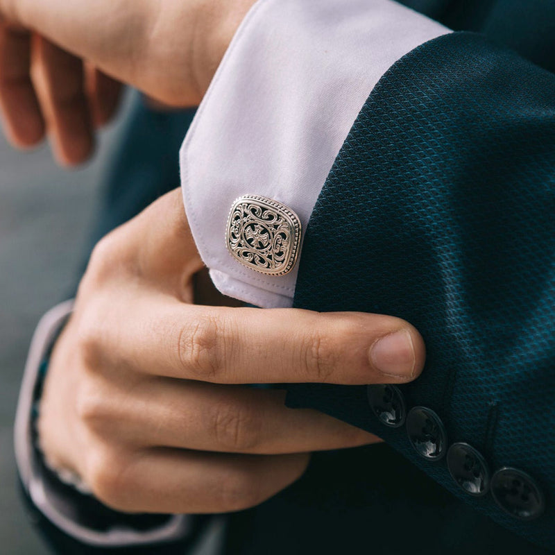 Garden Shadows Maltese Sterling Silver Cross Cufflinks