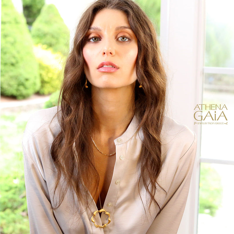 Ocean Waves Pendant Necklace (Large) - 18k Gold Necklace