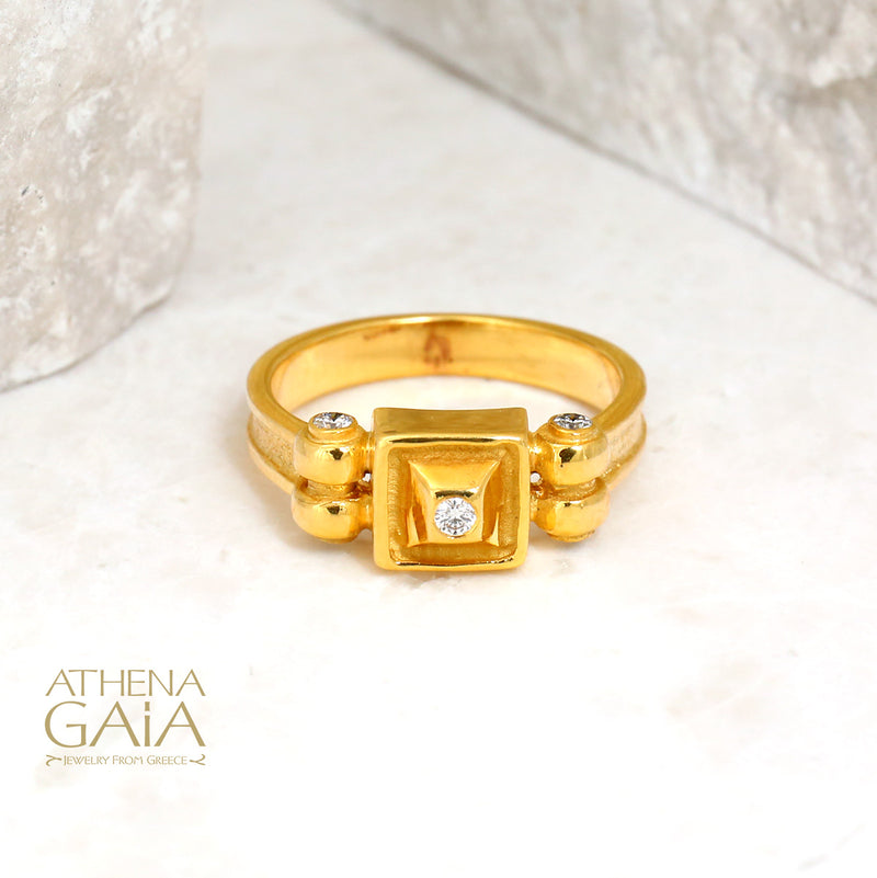 Greek-jewelry promise ring in 18k gold