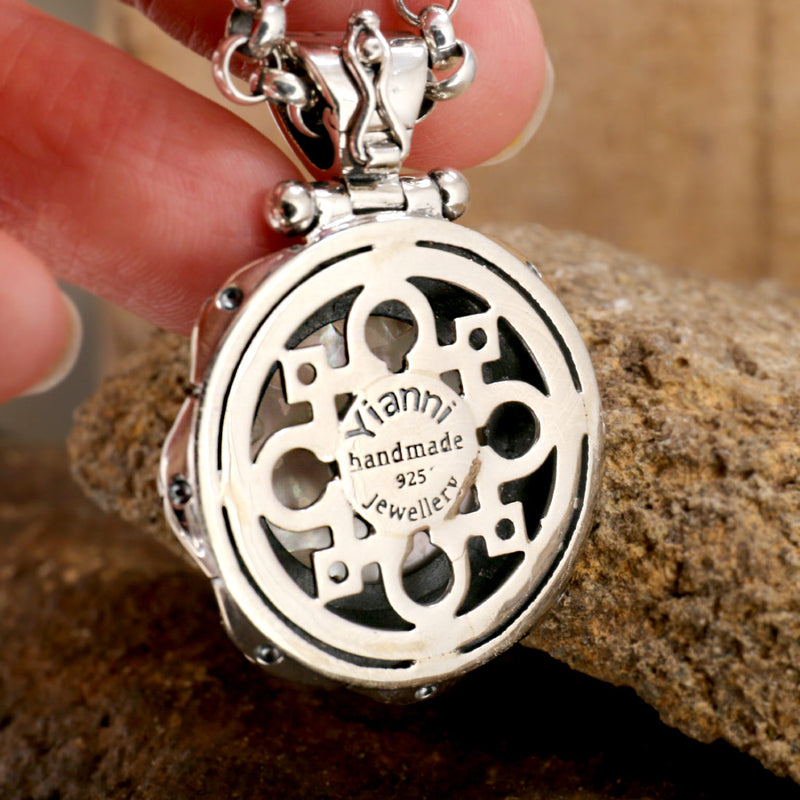 Mother of Pearl Flower Pendant - Sterling Silver Pendant