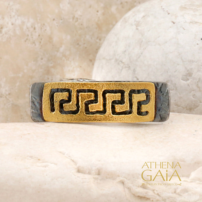 Greek Key Twig Ring