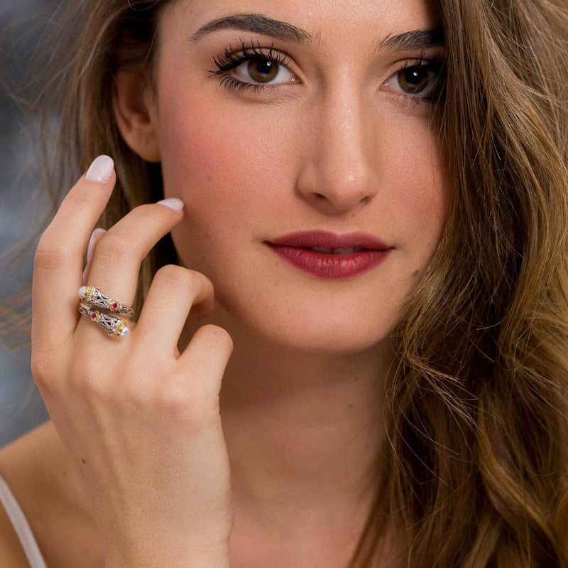 Santorini Ring (Small) - 18k Gold & Sterling Silver Ring - Cocktail Ring