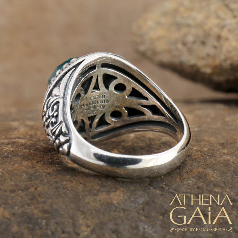 Byzantine Water Garden Ring - Sterling Silver Ring - Cocktail Ring