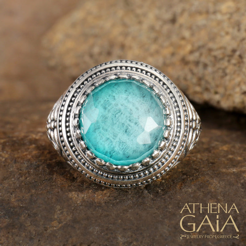 Byzantine Water Garden Ring - Sterling Silver Ring - Cocktail Ring