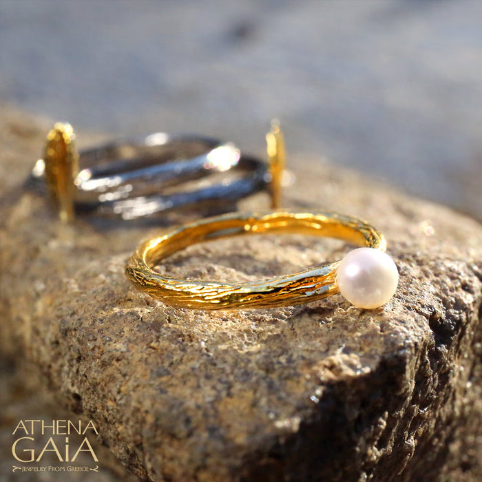 Pearl Olive Ring Set