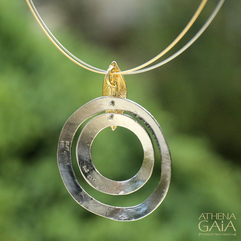 Leaf Top Pendant Necklace - Gold Plated Sterling Silver Necklace