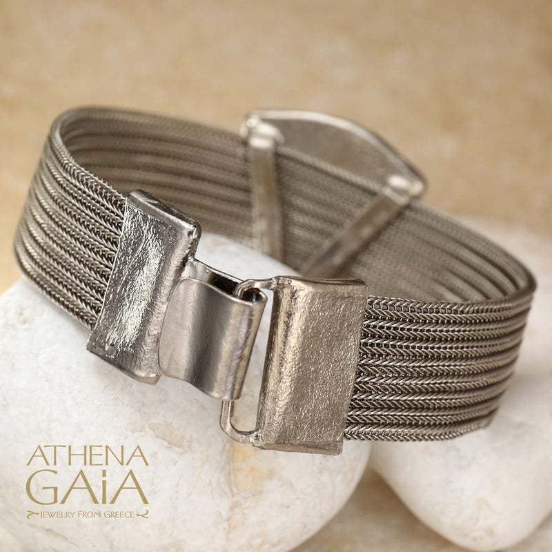 Softri Olive Tree Bracelet (Small) - Gold Plated Sterling Silver - Cuff Bracelet