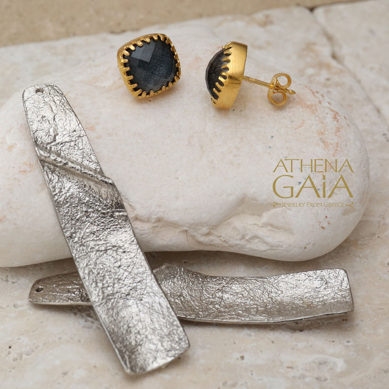 Crepe Convertible Earrings - Gold Plated Sterling Silver Earrings