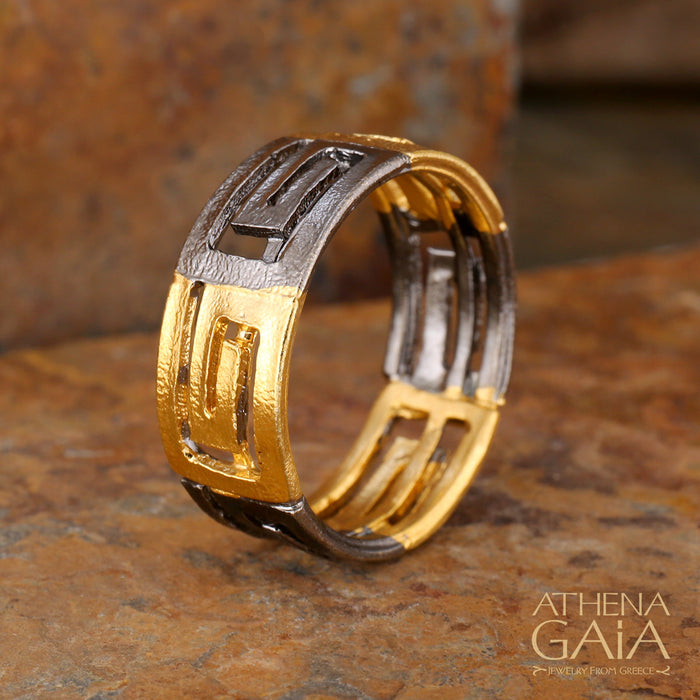 Stilvi Greek Key Bold Meandros Ring