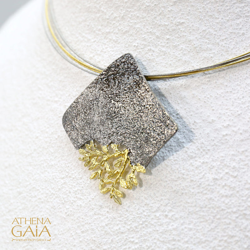 Olive Origin Pendant Necklace - Gold Plated Sterling Silver Necklace