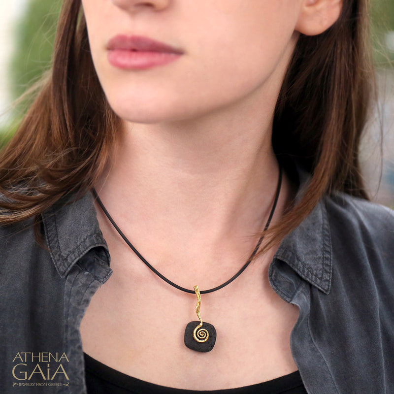 Lava Flow Necklace - Gold Plated Sterling Silver Necklace